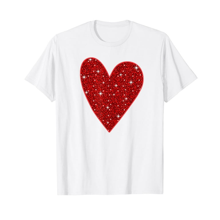 Red Heart Valentine's Day T-Shirt Women Girls Red Heart Valentine's Day T-Shirt Women Girls