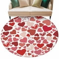 thumbnail image 1 of Red Heart Washable Round Area Rug 8 ft, Valentine's Day, Soft Non Slip Rugs Stain Repellent Indoor Felt Carpet for Living Dining Room Bedroom Home Office, 1 of 9