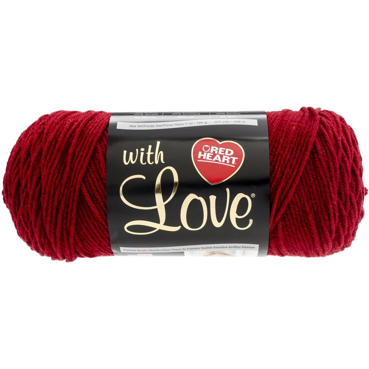 Red Heart With Love Yarn-White -E400-1001 Lot Of 2 Skein