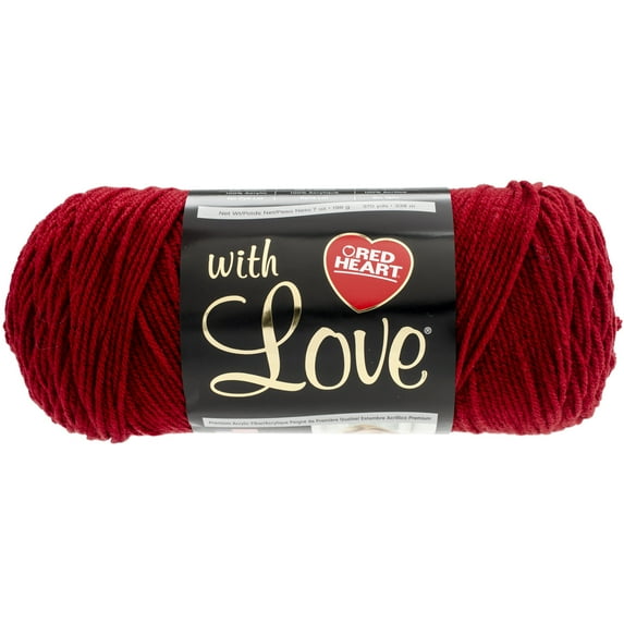 Red Heart With Love Berry Red Yarn, 7 ounces, 370 yards