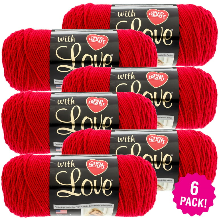 Red Heart With Love Yarn, Berry Red, 7 oz