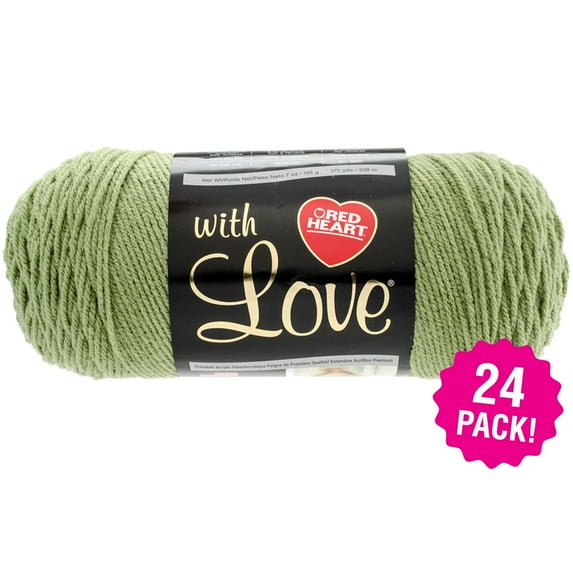 Red Heart With Love Yarn - Lettuce, Multipack of 24