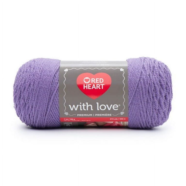 Red Heart With Love Yarn, Lilac, 100% Acrylic, Worsted