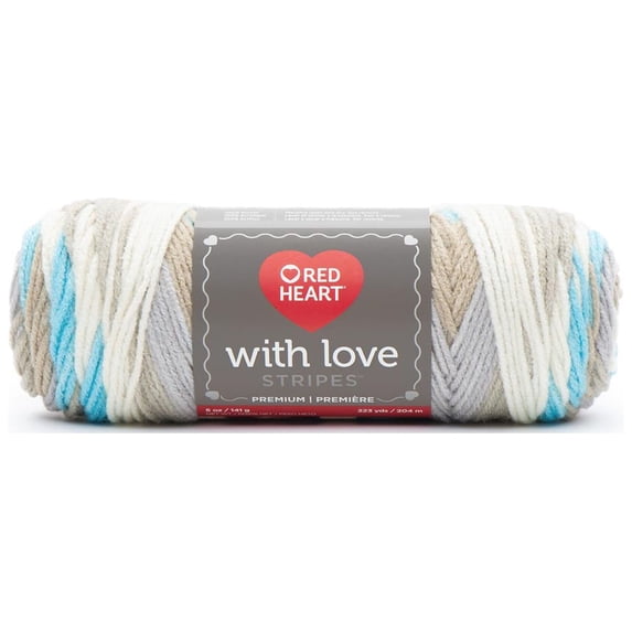 Red Heart With Love Yarn-Sandbar Stripe