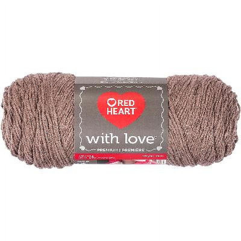 Red Heart With Love Metallic Yarn-Taupe - 073650015137