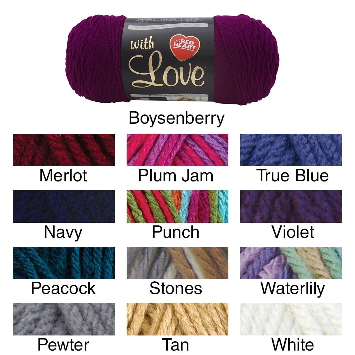 Red Heart With Love Bubblegum Yarn - 3 Pack of 198g/7oz - Acrylic - 4  Medium (Worsted) - 370 Yards - Knitting/Crochet 