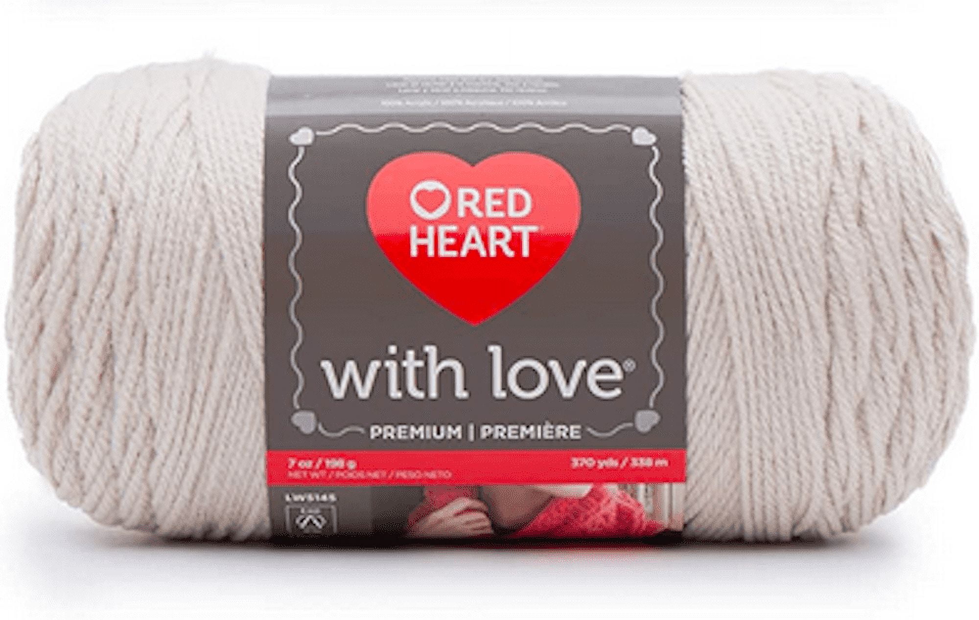 Red Heart With Love yarn, Solid-Stone 