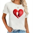 thumbnail image 1 of Red Heart Women's Retro Graphic T-shirt: Perfect Gift for the Party Queen White, 1 of 5