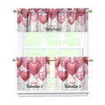 thumbnail image 1 of Red Heart-shaped Balloon4.4 Kitchen Curtains and Valances Set - 3 Piece Kitchen Curtains Sets with Valance for Windows Rod Pocket Machine Washable Kitchen Decor Decorations (54"x18"+2x27.5"x24"), 1 of 6