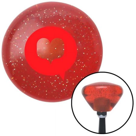 Red Heartin Quote Bubble Orange Retro Metal Flake Shift Knob with M16 x 1.5 Insert