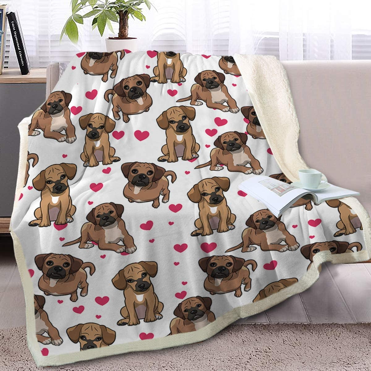 Dog, Brand New Pug Dog Fleece No Sew Tie Fleece Blanket Kit Great Gift  Large
