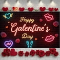 thumbnail image 1 of Red Hearts Galentine Banner Gold Stars BFF Display Lipstick Design Gift Box Pattern Friendship Backdrop for Galentine's Day Party BFF Gathering Girls' Night, 1 of 9