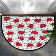 thumbnail image 1 of Red Hearts Heartbreak Valentine Half Round Door Mat Indoor Entrance Mat, Absorbent Doormats Area Rugs Non-Slip Semi Circle Floor Mats for Home Kitchen 18x30 in, 1 of 4