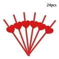 thumbnail image 1 of Red Hearts Paper Straws,24pcs Disposable Drinking Sticks Cake Pops Anniversary Wedding Favors Love Valentines Day Holiday Celebrations Party Decor for Couples, 1 of 6