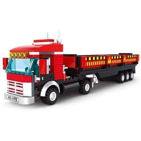 Red Heavy Truck Transport Vehicle Building Blocks Toy Bricks Set | General Jim's Toys & Bricks | GJ-RHT