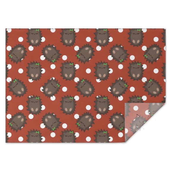 Red Hedgehog Pattern Rectangle Tablecloth 60"x84",Waterproof Polyester Rectangle Table Cloth, Wipeable Spillproof Polyester Tablecloth for Dining, Camping, Indoor and Outdoor