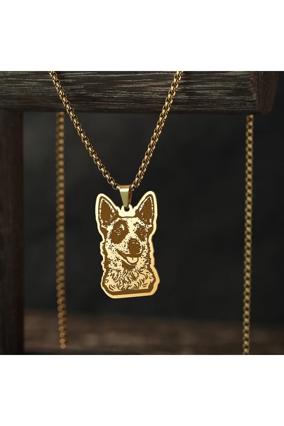 Red Heeler Pendant Necklace For Women Men Vintage Jewelry Punk Animal Dog Necklace Gift