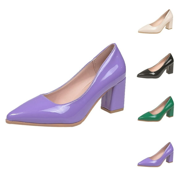 Red Heels for Women Pearl Embellished Block Heel Pumps - Closed Toe Single Strap Suede Elegant Design, Classic Dress Shoes For Wedding Banquet & Commute