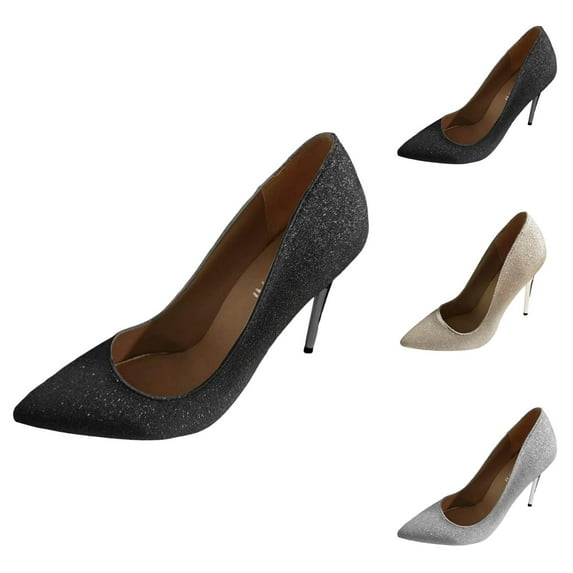 Red Heels for Women Pointed Toe Block Heel Pumps - Patent Leather Slip On Loafers Design, Plus Size Solid Color Elegant Versatile Dress Shoes For Women Office