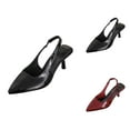 thumbnail image 1 of Red Heels for Women Solid Color Pointed Toe Stiletto Pumps - Fashion Casual Minimalist Elegant Design, Comfortable Versatile Dress Shoes For Office Work Wear & Social Party Events, 1 of 1