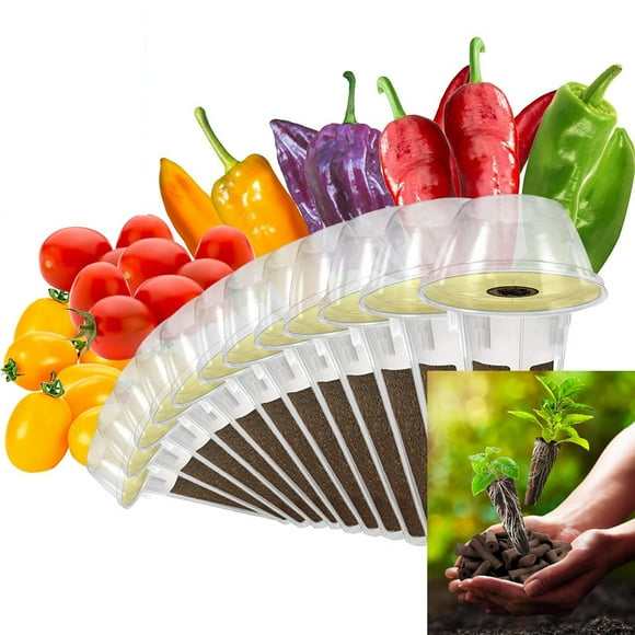 Red Heirloom Cherry Tomato Seed Pod Kit for AeroGarden, idoo with Red Heirloom/Golden Harvest Cherry Tomato and Red Chili/Green/Yellow/Purple Bell Pepper - Compatible with All Hydroponics (12-Pod)