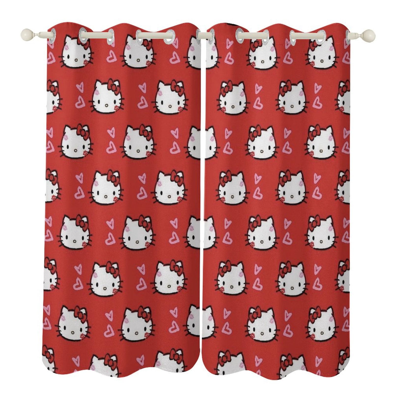 Red Hello Kitty Curtains for Kids,Cartoon BlackOut Curtain for Boy ...