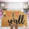 thumbnail image 1 of Red Hello Valentine's Day Welcome Decorative Doormat Valentines Coir Door Mats Outdoor Welcome Mat Seasonal Wedding Anniversary Couple Non Slip Washable Seasonal Holiday Floor Mat Indoor Outdoor, 1 of 2