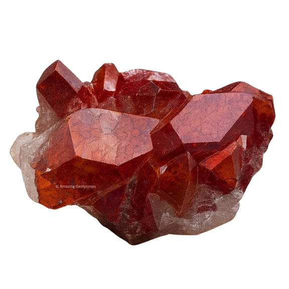 Red Hematoid Quartz Crystals and Healing Stones Mineral Specimen - Premium Semi Precious Gem Stones for Spiritual Growth - Healing Geode Cluster for Meditation