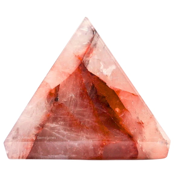 Red Hematoid Quartz Pyramid Crystal Healing Stones - 1" Inch