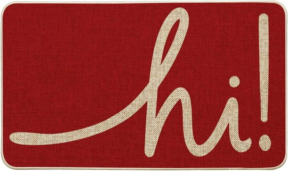 Red Hi Valentine's Day Doormat, Daily Decor Low-Profile Rug Welcome ...
