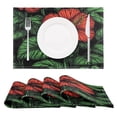 thumbnail image 1 of Red Hibiscus Illustration Reversible Placemat Non Slip Coffee Mat 18x12 Inch for Dining, Kitchen, Coffee, 1 of 9