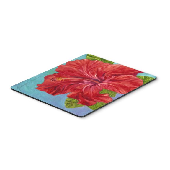 "Red Hibiscus by Malenda Trick Mouse Pad Hot Pad or Trivet"