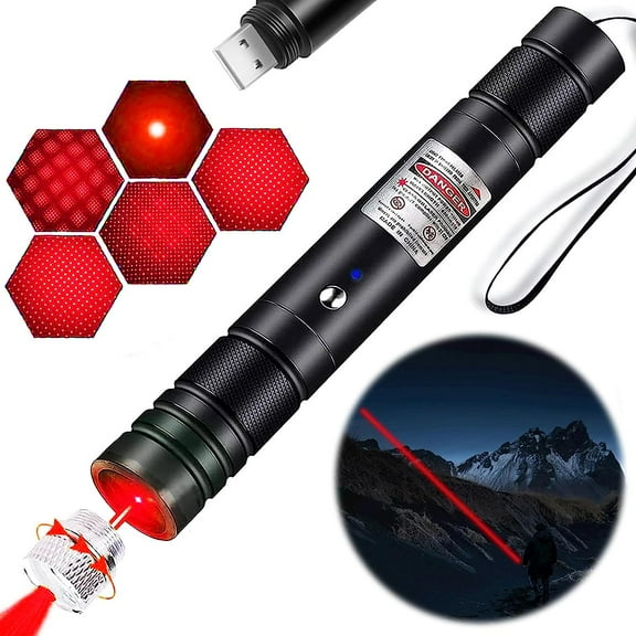 Red High Power Laser Pointer,2100 Metres Laser Pointer,Long Range Laser Pointer Rechargeable for Hiking, Cat Laser Toy USB Charge
