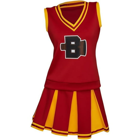 Red High School Musical Cheer Uniform Outfit Top Skirt Women Adult