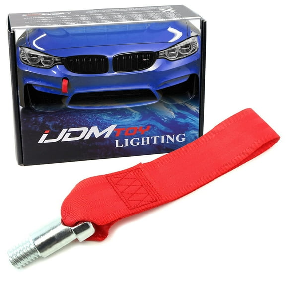 Red High Strength Racing Tow Hook Strap Set For BMW 1 2 3 4 5 Series Front/Rear Bumper Towing Hole (Only F10 F11 F20 F21 F22 F30 F31 F32 F33 F80 F81 F82, NOT E90 E92 E60 BMWs)