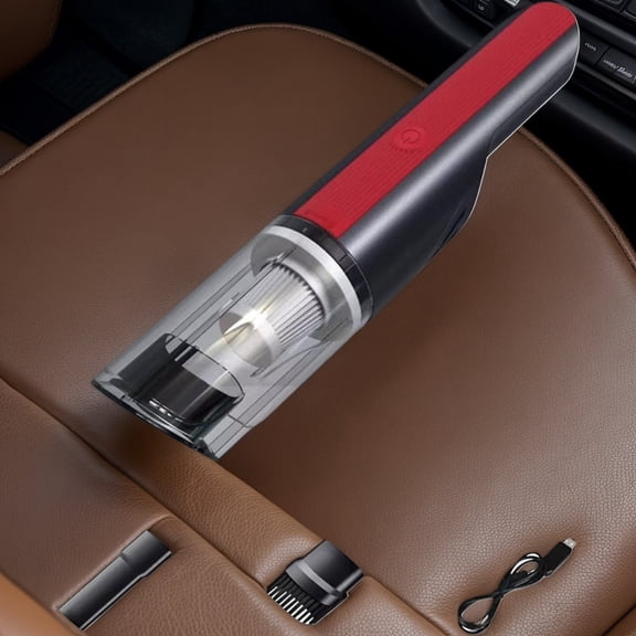 Red High Strong Suction Wireless Rechargeable Small Handheld Vacuum Cleaner Portable Dust Collector for Car Home Indoor Cleaning Work