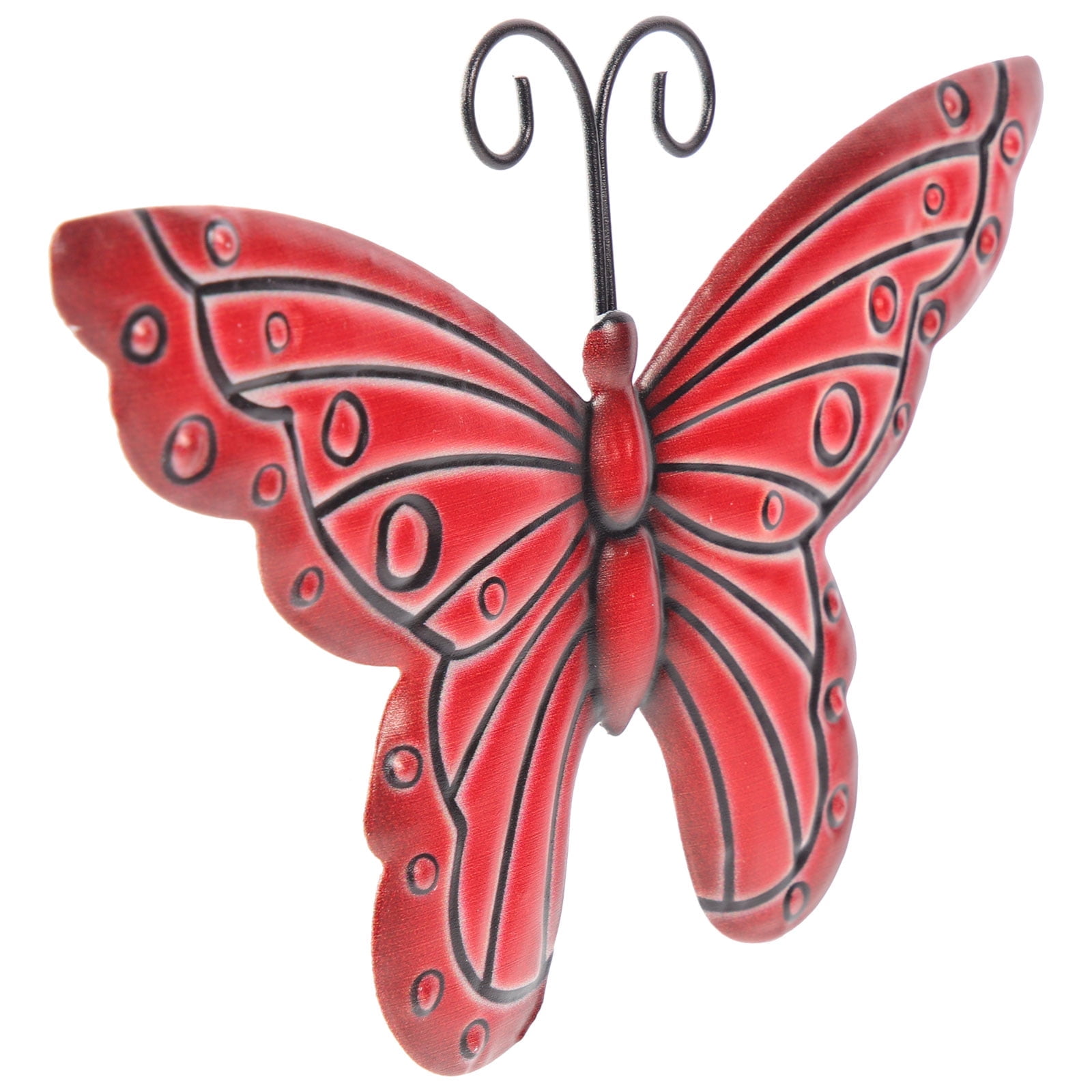 CSK Red Home Decor Metal Garden Art Sculpture Wall Hanging Ornament Decoration