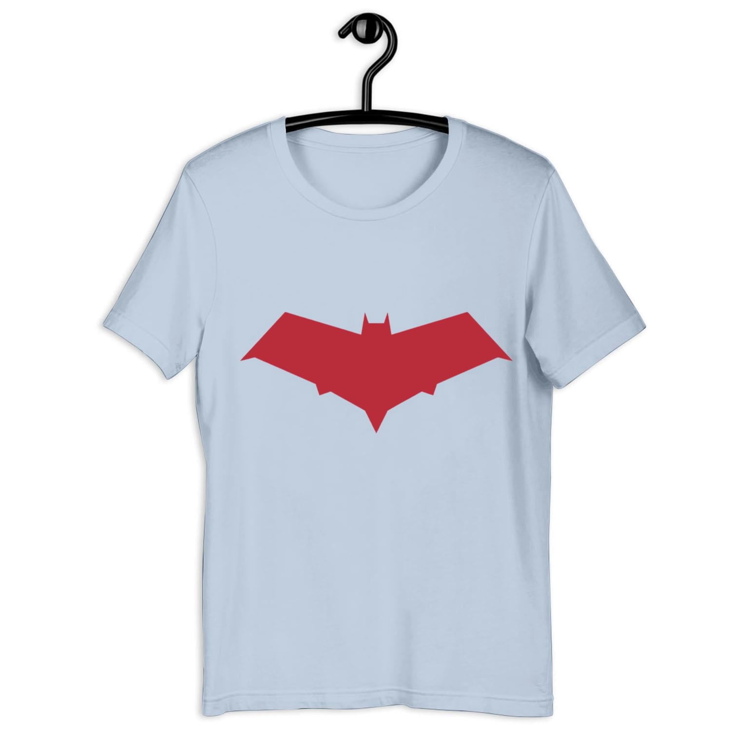 Red Hood Symbol Jason Todd T-Shirt - Black Superhero/Villain Graphic Tee, 100% Cotton