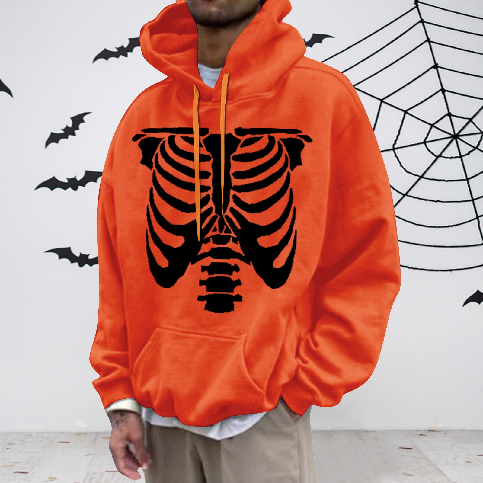 Red Hoodie Men Cotton Sweatshirt Oversized Hoodie Grey Hoodie Men Black Graphic Hoodie Cotton Mens Hoodie Men s Printed Long Sleeve Hooded Sweatshirt Orange L Walmart