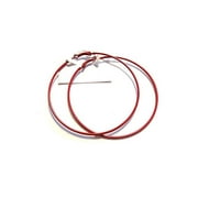 Red Hoop Earrings Classic Thin 3 inch Hoop Earrings
