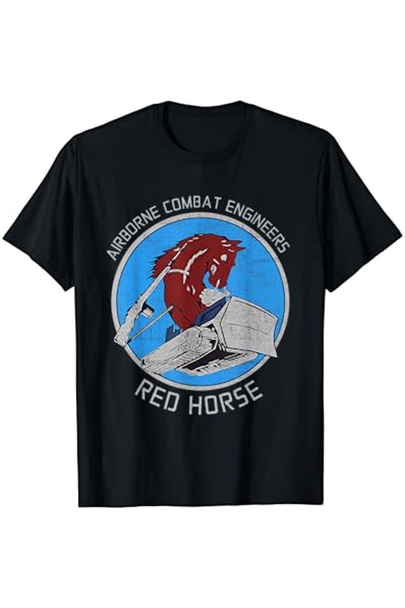 Red Horse Airborne Combat Engineer Us Military T-Shirt, Unisex T-Shirt