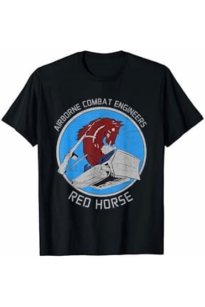 Red Horse Airborne Combat Engineer Us Military T-Shirt