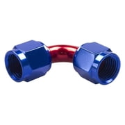 Red Horse Performance 12AN 90 deg Female to Female AN & JIC Flare Swivel Coupling - Red & Blue