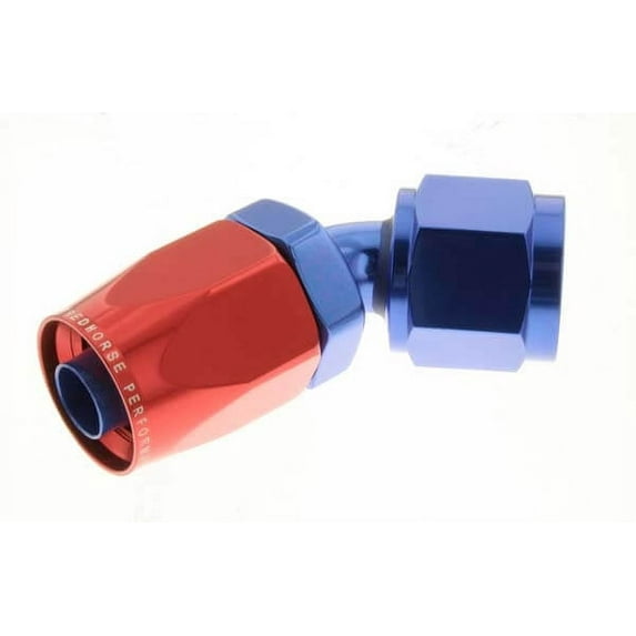 Red Horse Performance 6045-04-1 RHP6045-04-1 -04 45 DEGREE FEMALE ALUMINUM HOSE END - RED&BLUE