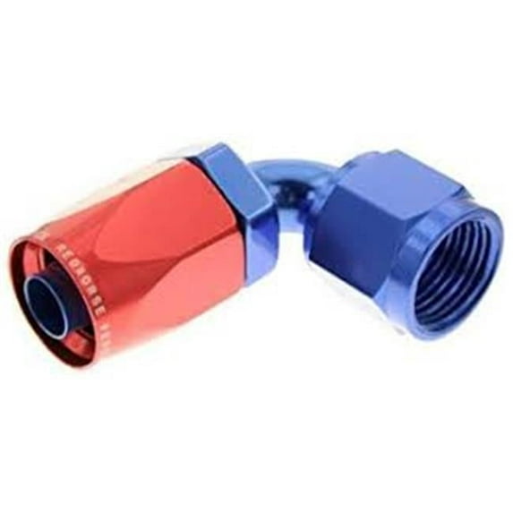Red Horse Performance RHP6090-10-1 10 90 deg Female Aluminum Hose End - Red & Blue