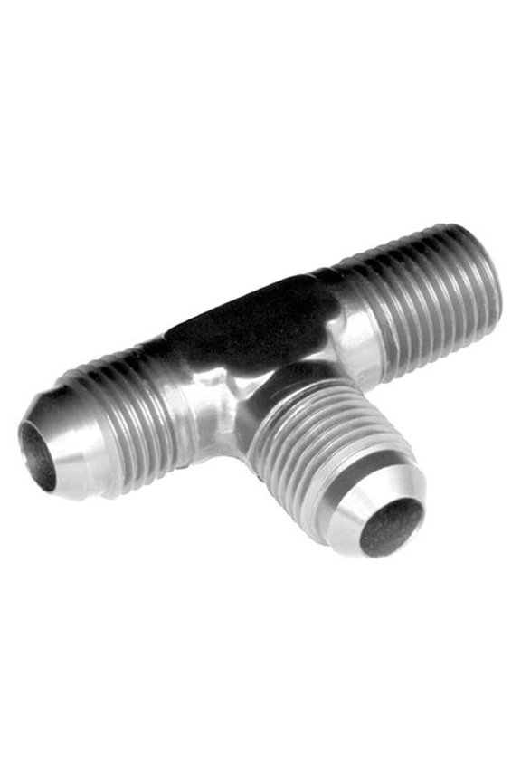 Red Horse Performance RHP826-12-12-5 12AN x 12AN Tee with Thread on the Run - Clear