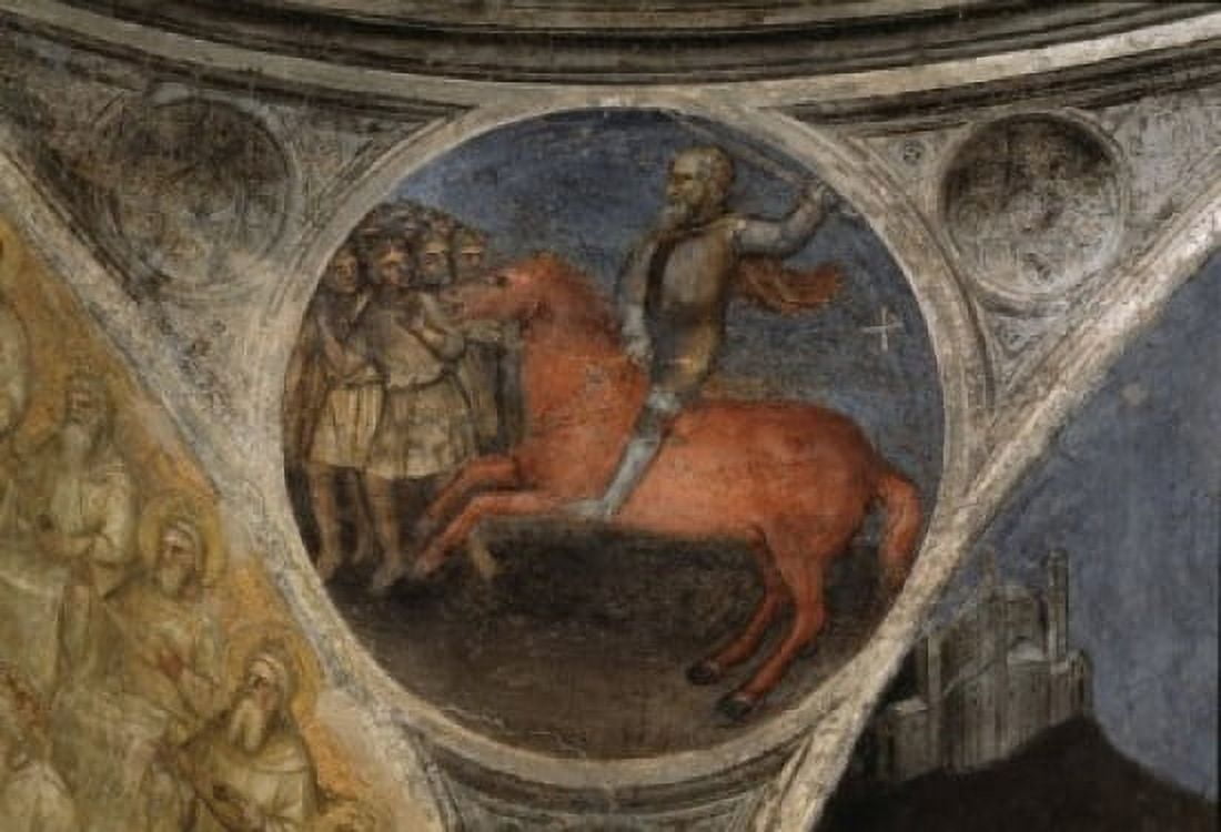Red Horse (The Second Seal) From Apocalypse Descent of The Holy Ghost Giusto de Menabuoi (active 1349-ca 1390 Italian) Baptistry Padua Italy Canvas Art - Giusto de Menabuoi (18 x 24)
