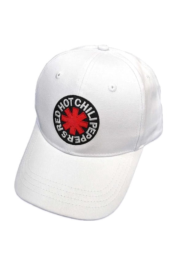 Red Hot Chili Peppers Embroidered Logo Colorway Adjustable Snapback Hat, White