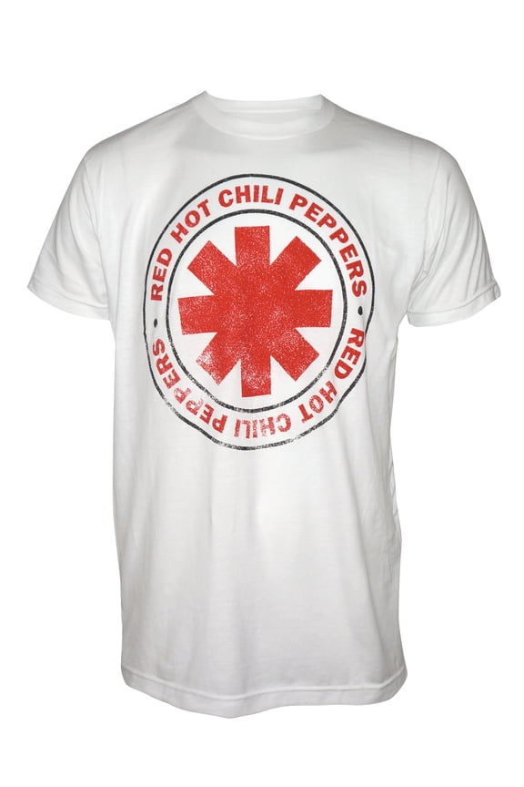 Red Hot Chili Peppers Men's Distressed Outline Slim Fit T-Shirt White S
