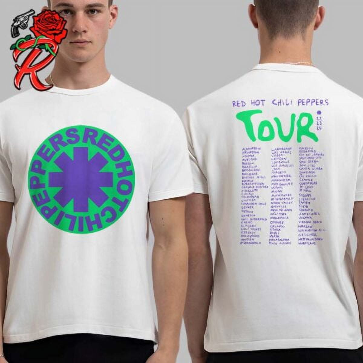 Red Hot Chili Peppers Tour 2024 List Schedule Green Purple Unisex T